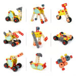 Jucarie tip macara din lemn cu set de instrumente - imagine 4