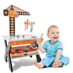 Jucarie tip macara din lemn cu set de instrumente - imagine 2