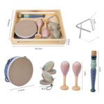 Instrumente muzicale pentru copii, lemn natural - imagine 4