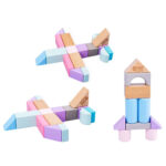 Set constructii cuburi din lemn, 75 piese - imagine 4