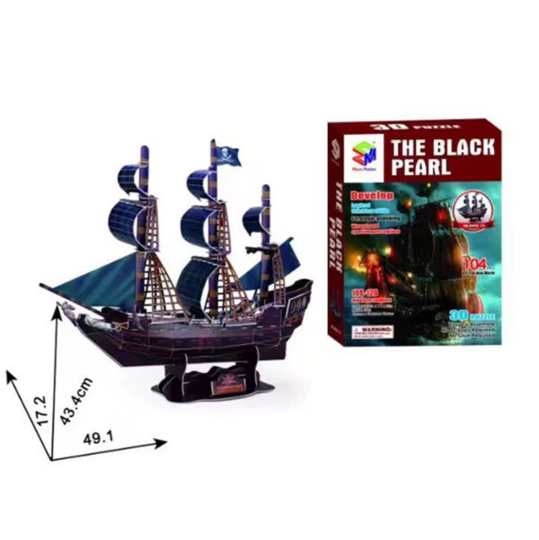 3D пазл-конструктор, Парусник The Black Pearl — изображение 3