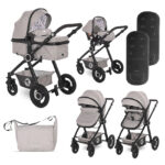 Carucior universal Lorelli ALEXA SET Opaline Grey Elephants - imagine 8