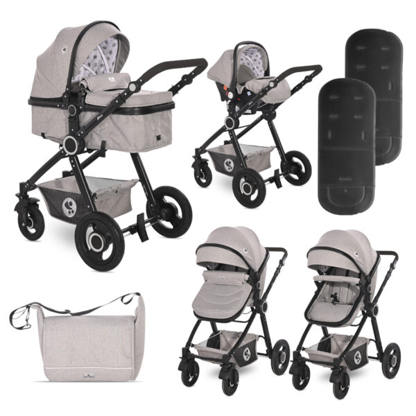 Carucior universal Lorelli ALEXA SET Opaline Grey Elephants - imagine 8