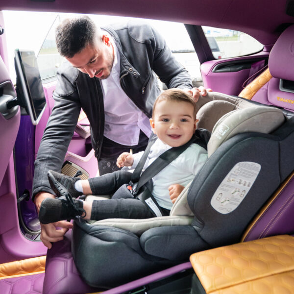 Scaun auto 76-150 cm Lorelli ANDROMEDA ISOFIX i-SIZE Cool Grey STARS - imagine 3