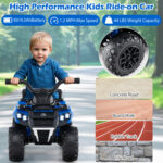 Mini ATV cu acumulator pentru copii 18-36 luni, ATV RACER PLUS Blue - imagine 3