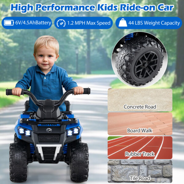 Mini ATV cu acumulator pentru copii 18-36 luni, ATV RACER PLUS Blue - imagine 3