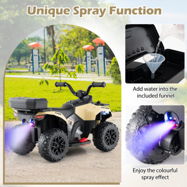Mini ATV cu acumulator pentru copii 18-36 luni, ATV RACER PLUS Brown - imagine 5
