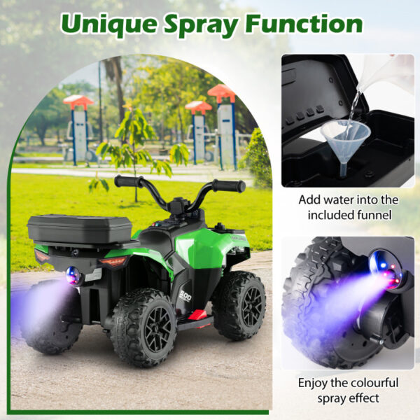 Mini ATV cu acumulator pentru copii 18-36 luni, ATV RACER PLUS Green - imagine 5