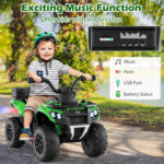 Mini ATV cu acumulator pentru copii 18-36 luni, ATV RACER PLUS Green - imagine 2
