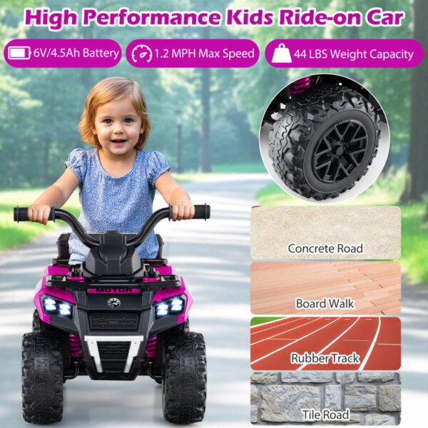 Mini ATV cu acumulator pentru copii 18-36 luni, ATV RACER PLUS Pink - imagine 3