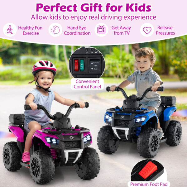 Mini ATV cu acumulator pentru copii 18-36 luni, ATV RACER PLUS Pink - imagine 4