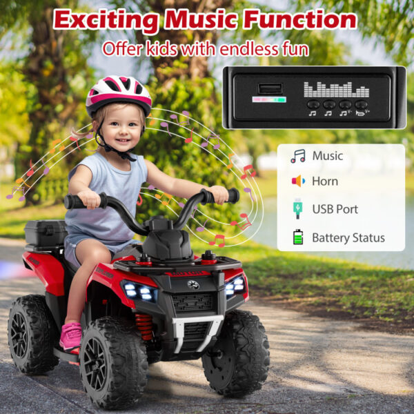 Mini ATV cu acumulator pentru copii 18-36 luni, ATV RACER PLUS Red - imagine 2
