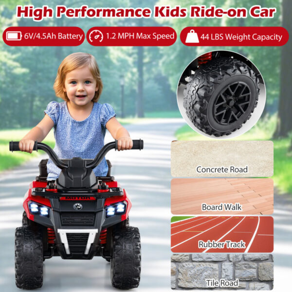 Mini ATV cu acumulator pentru copii 18-36 luni, ATV RACER PLUS Red - imagine 4