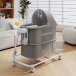 Patuc Co-Sleeper 2in1 electronic Ining Baby Dark Grey - imagine 2