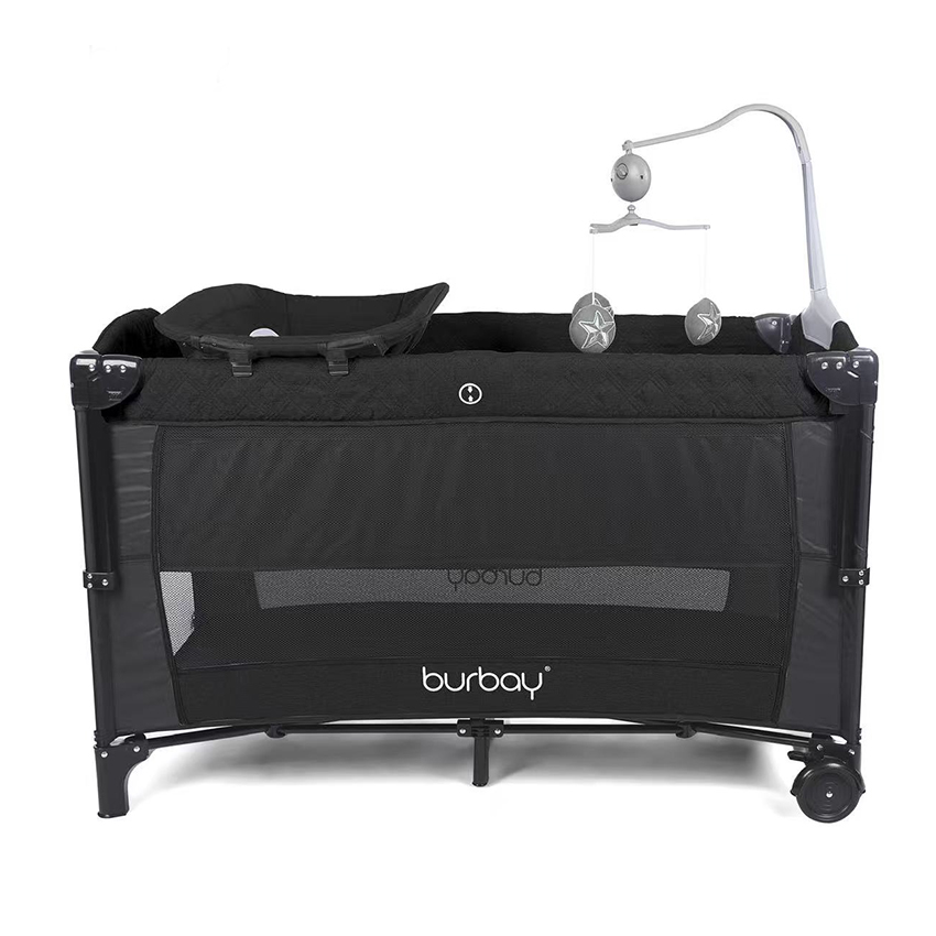 bb_patut_bk120_black1 Кровать-манеж 2 уровня Glamvers OPAL Black — изображение 1