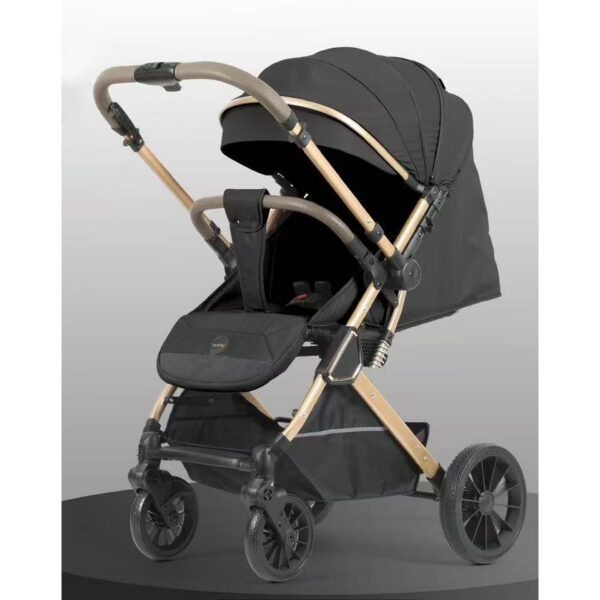 Cărucior cu mâner revirsibil Glamvers CRISTI Black - imagine 2