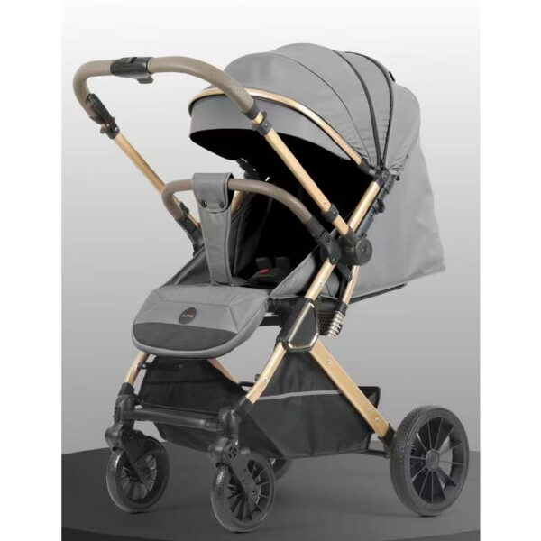 Cărucior cu mâner revirsibil Glamvers CRISTI Grey - imagine 2