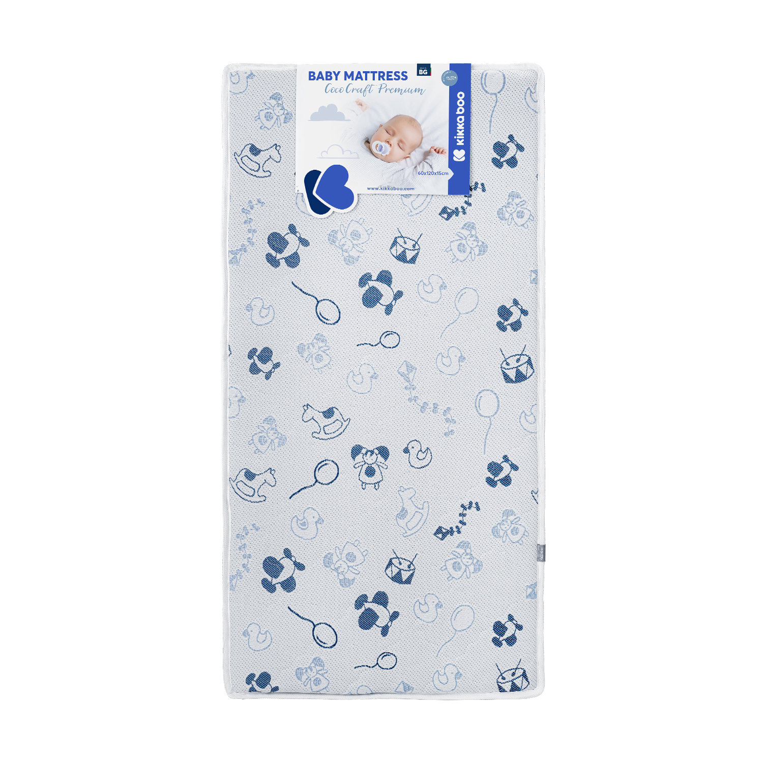 Матрас детский ортопедический COCOCRAFT PREMIUM Horses Blue, 60*120 см ...
