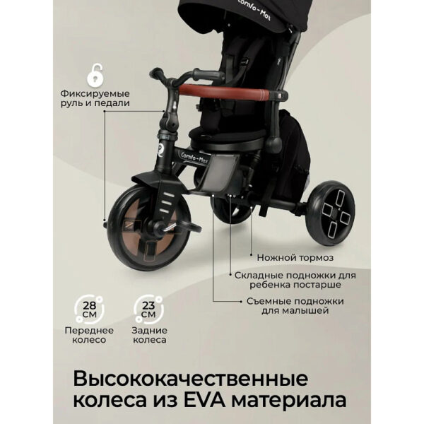 Tricicleta QPlay COMFO MAX Black - imagine 3
