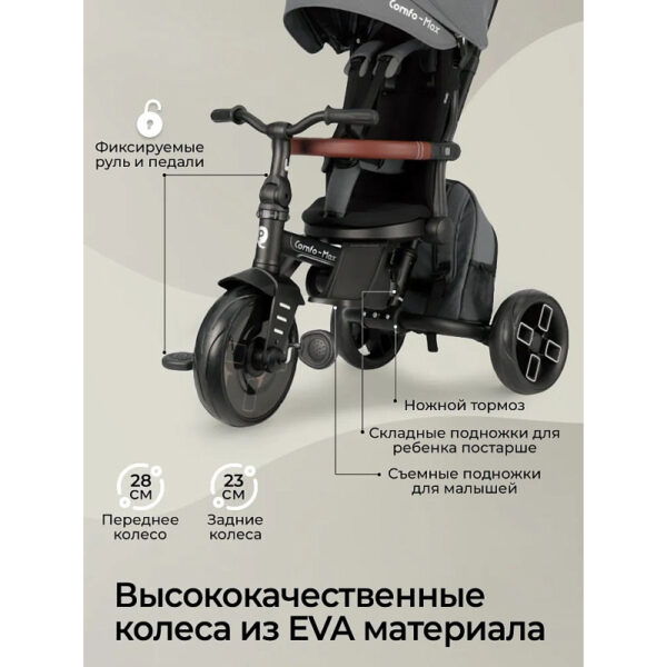 Tricicleta QPlay COMFO MAX Grey - imagine 4