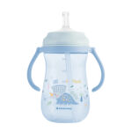 Cana cu pai si manere Kikkaboo Dino World Blue, 300 ml. - imagine 2