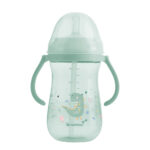 Cana cu pai si manere Kikkaboo Dino World Mint, 300 ml.
