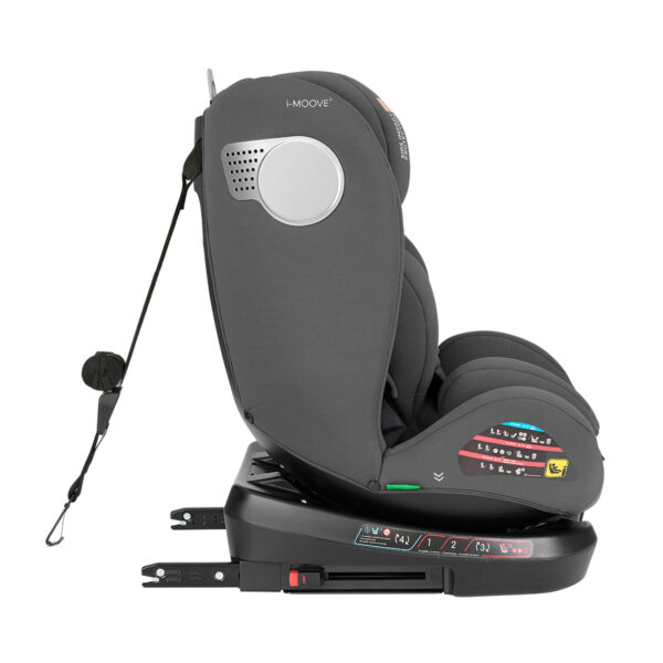 Scaun auto 40-150 сm Kikkaboo i-Moove 2 Black Dark Grey - imagine 6