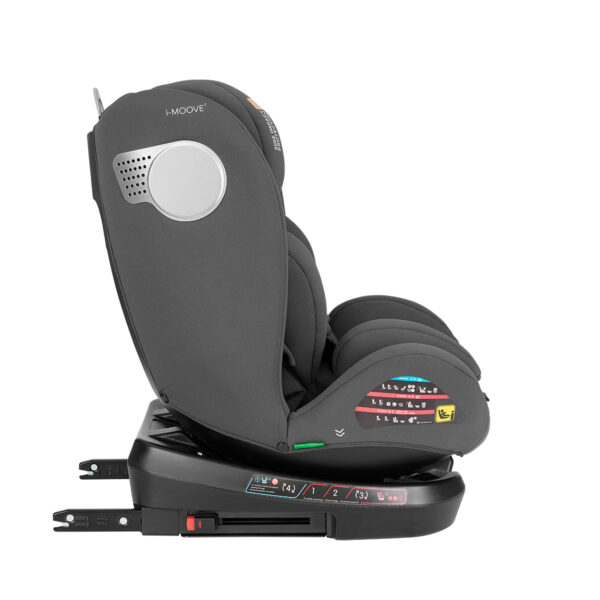 Scaun auto 40-150 сm Kikkaboo i-Moove 2 Black Dark Grey - imagine 7