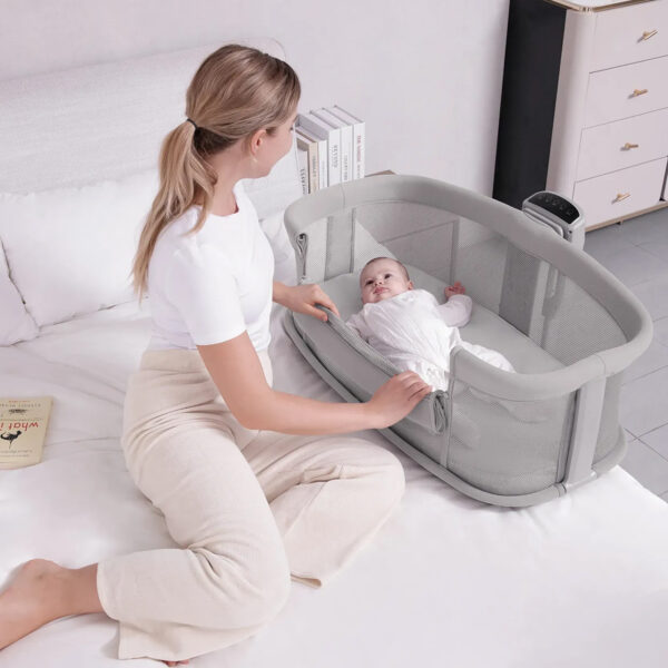 Patuc Co-Sleeper 2in1 electronic Kidilo LOTUS Grey - imagine 3