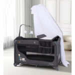 Pat pliant cu 2 nivele Kidilo SAFARI Dark Grey