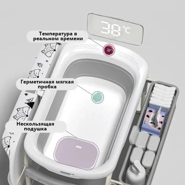 Cădiță cu suport metalic și măsuță de înfășat Kidilo Cosy - imagine 5