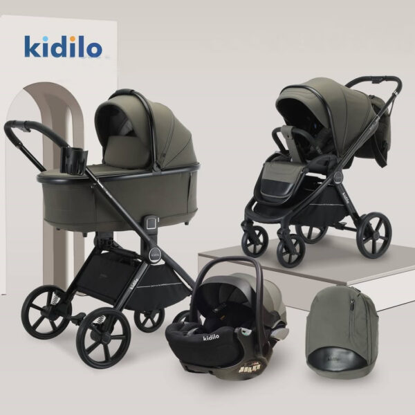 Carucior 3-in-1 Kidilo ISABELLA LUX Army Green - imagine 4
