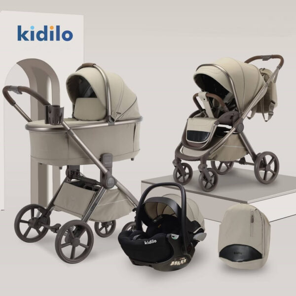 Carucior 3-in-1 Kidilo ISABELLA LUX Light Coffee - imagine 4