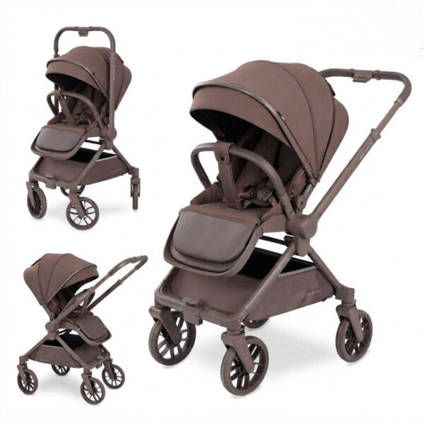 Cărucior cu mâner revirsibil Kidilo GLORIA Dark Coffee - imagine 2