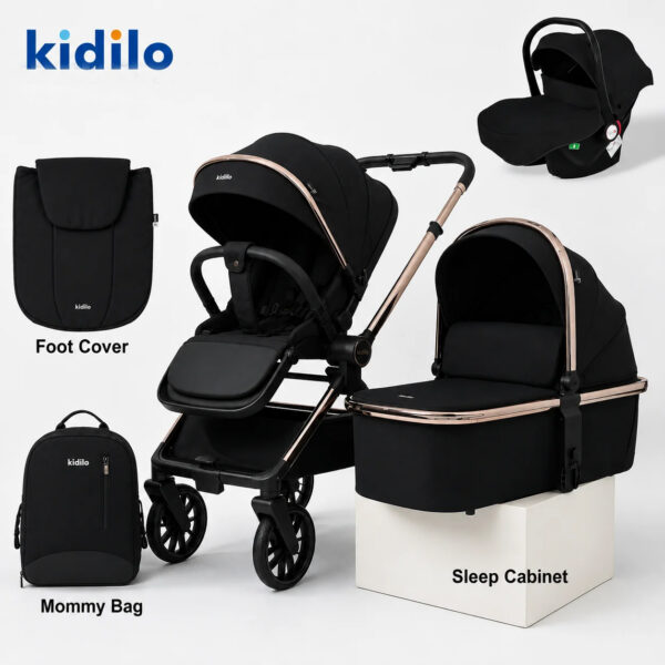 Коляска 3в1 Kidilo DINA Luxe Black — изображение 2