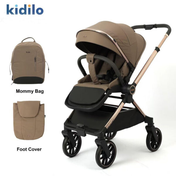 Cărucior cu mâner revirsibil Kidilo DINA Coffee - imagine 2