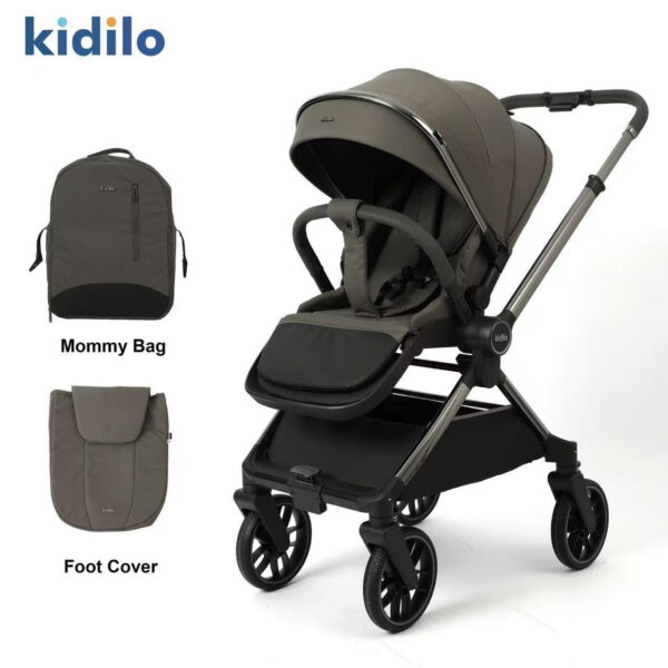 Cărucior cu mâner revirsibil Kidilo DINA Green - imagine 2
