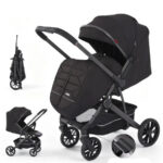 Cărucior cu mâner reversibil Kidilo BENITO Black - imagine 2