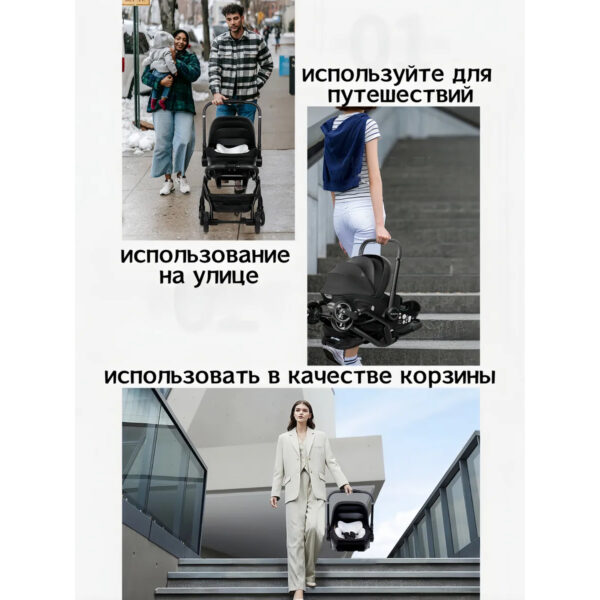 Прогулочная коляска-автолюлька Kidilo TOMMI Beige — изображение 6