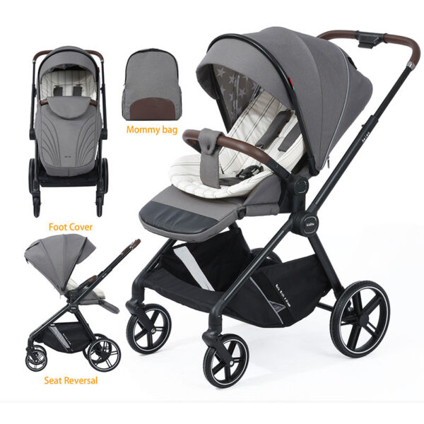 Реверсивная прогулочная коляска Kidilo ZELLA Grey — изображение 2