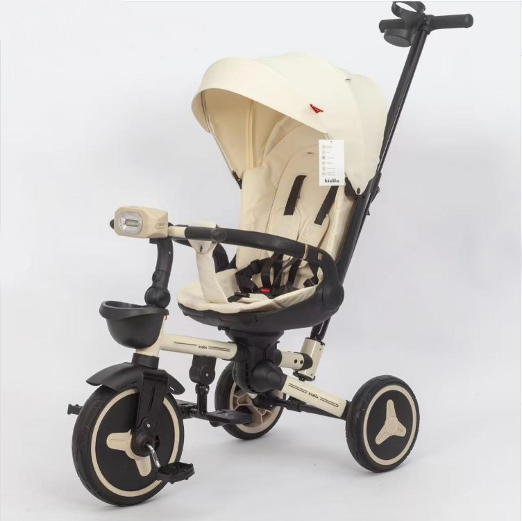 kd_triciklet_3555_beige Tricicleta ultrapliabila Kidilo ENZO Crem - imagine 1