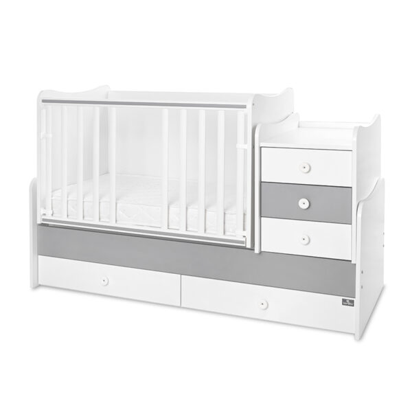 Кроватка детская Lorelli MAXI PLUS NEW White Stone Grey — изображение 3