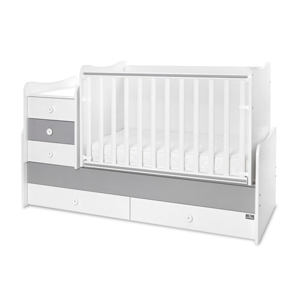 Кроватка детская Lorelli MAXI PLUS NEW White Stone Grey — изображение 2