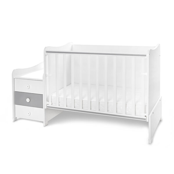 Кроватка детская Lorelli MAXI PLUS NEW White Stone Grey — изображение 5