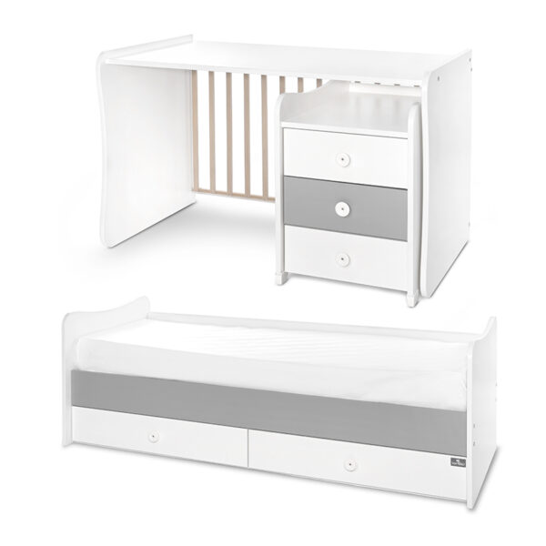 Кроватка детская Lorelli MAXI PLUS NEW White Stone Grey — изображение 8