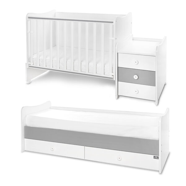 Кроватка детская Lorelli MAXI PLUS NEW White Stone Grey — изображение 9