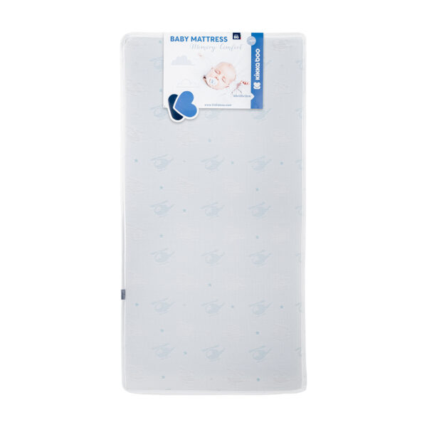 Saltea pentru copii 60*120*12 cm Kikkaboo Memory Comfort Helicopters Blue/Pink - imagine 3