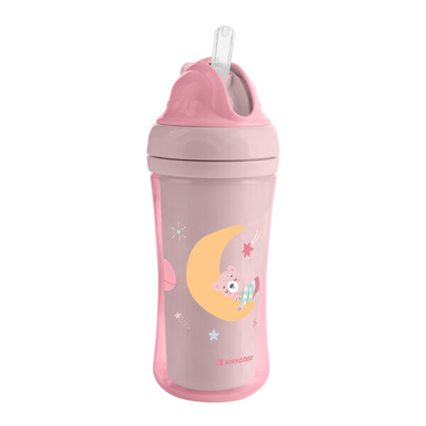 Cana cu pai Kikkaboo Moony me Pink, 220 ml. - imagine 2