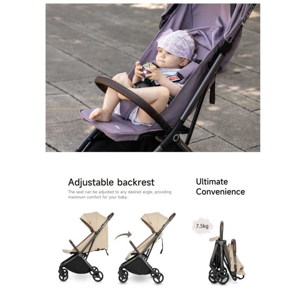 Carucior pentru copii QPlay GRAV Beige - imagine 5