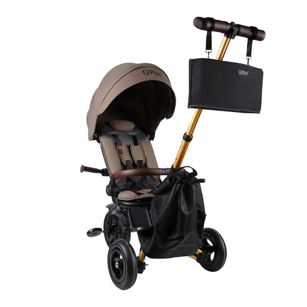 Tricicleta ultrapliabila QPlay NOVA DELUXE Brown/Gold - imagine 2